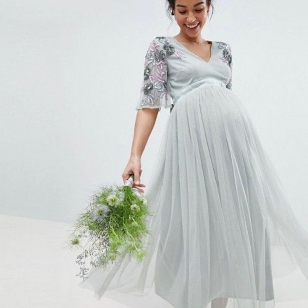 Maya Maternity Sequin MIDI dress